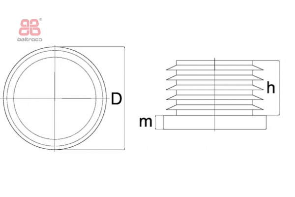 Insteekdop - rond - D-40mm  