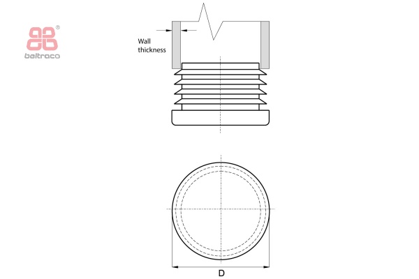 Insteekdop - rond - D-40mm  